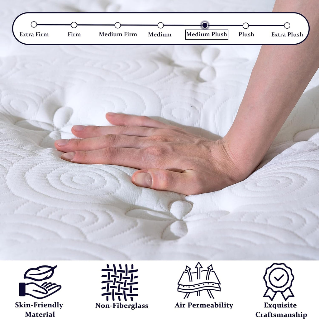 14 Inch King Size Mattress, Hotel Collection Hybrid King Mattress in a Box | Gel Memory Foam & 7-Zone Pocket Springs