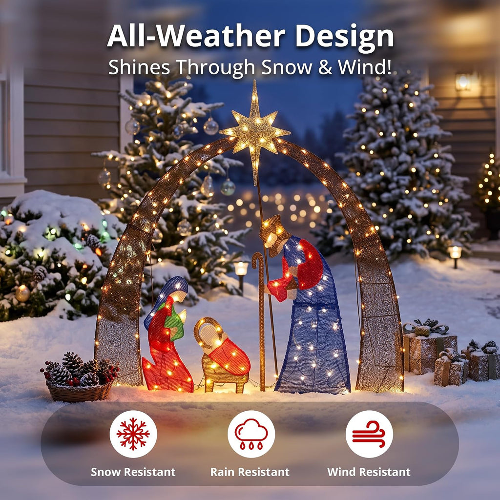 54" H Outdoor Nativity Scene Set Christmas Decorations