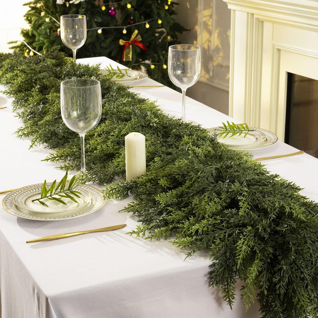 Real Touch Cedar Garland,Realistic Faux Pine Garlands