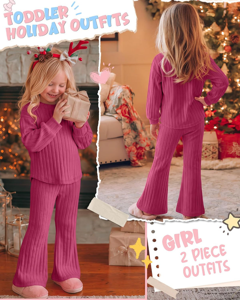 Toddler Girl Outfits Ribbed Fall Clothes