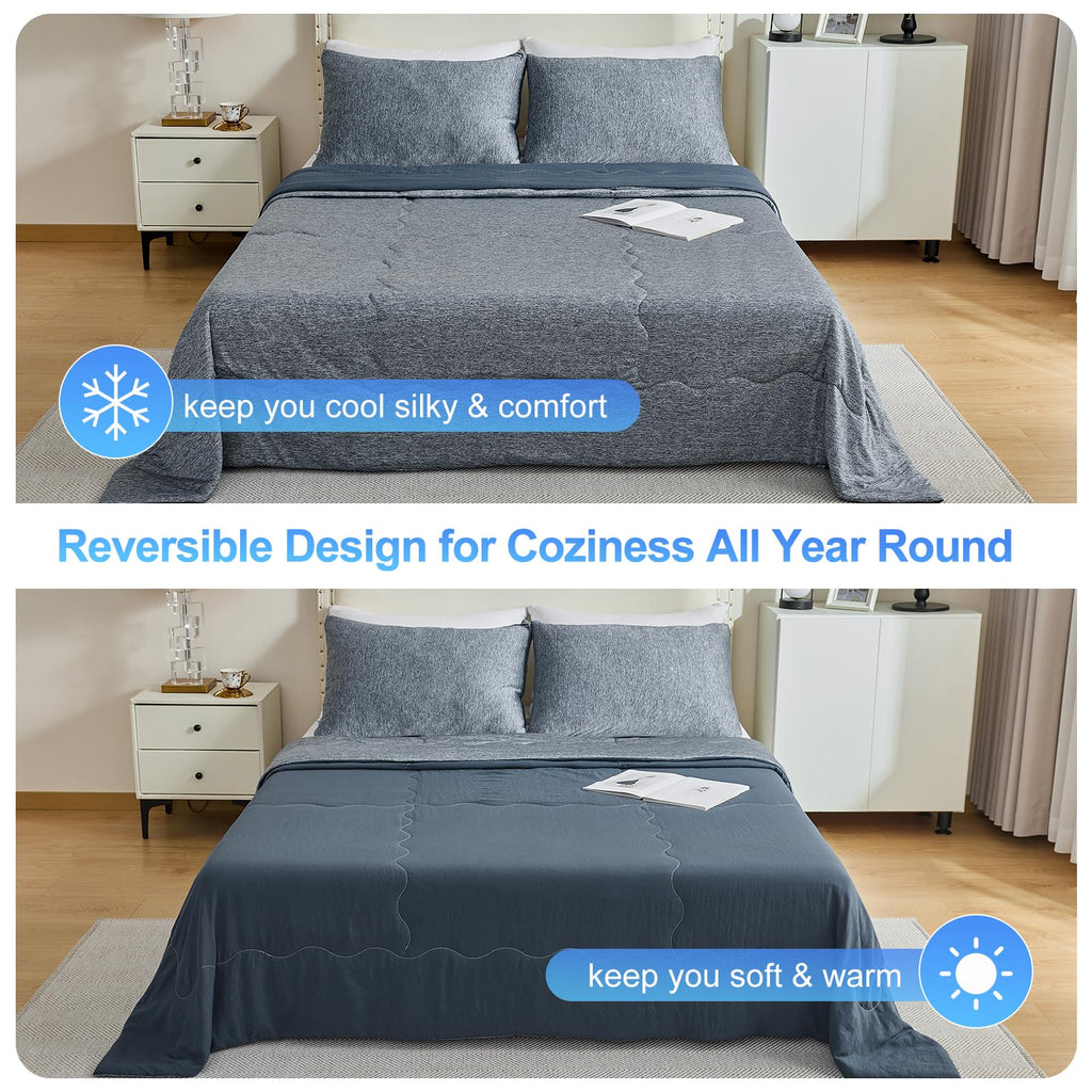 Cooling Comforter Cooling Blanket, Q-Max 0.45 Cool Sleeping Summer Blanket for Hot Sleeper Night Sweats, King 90" x