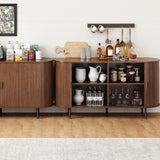 55" Sideboard Buffet Cabinet with Storage, Sliding Door & Adjustable Shelf