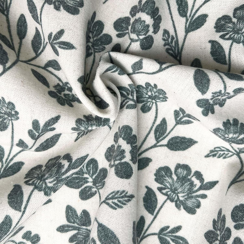 Farmhouse Linen Valance for Window with Vintage Botanical Print, 54W x 14L | Light Filtering Rod Pocket Kitchen