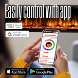 50 Inch Electric Fireplace Heater, Compatible with Alexa & Google Home