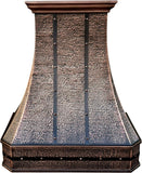 36 Inch Copper Wall Mount Range Hood 610 CFM LED Lights Dishwasher-Safe Baffle Filters