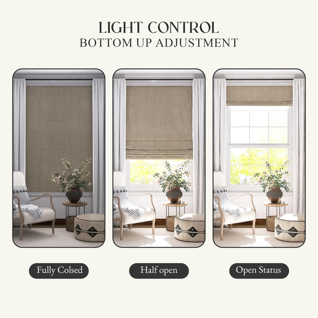 Motorized Roman Shades with Remote, Custom Size