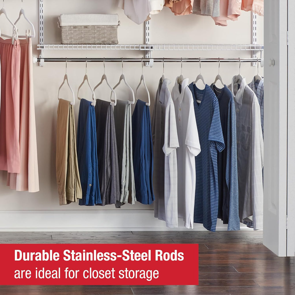 Configurations Deluxe Custom Closet Kit 4-8Ft. Adjustable Metal Wire Shelving White Finish Expandable Organization