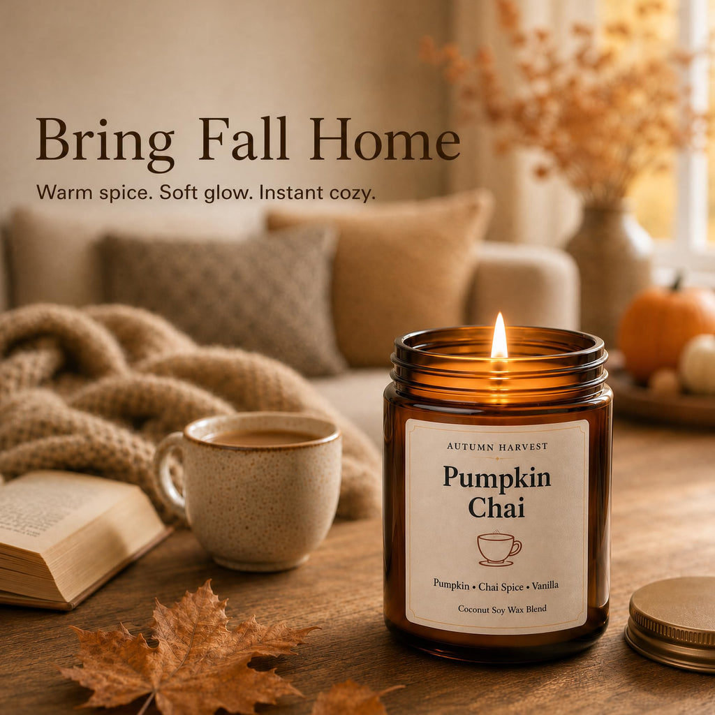 Fall Scented Candle Set of 6, 7 oz Soy Candles, Autumn Gift Set