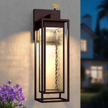 23INCH LED Dusk to Dawn Outdoor Light, Brown, Waterproof