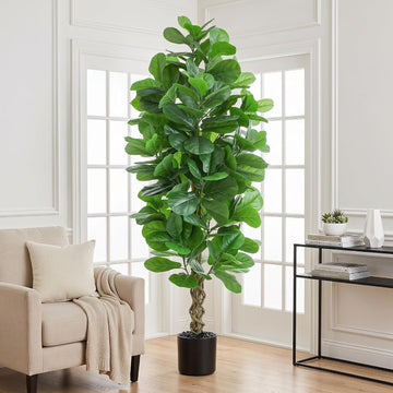 Artificial Fiddle Leaf Fig Tree 7FT, Large Faux Plants Indoor