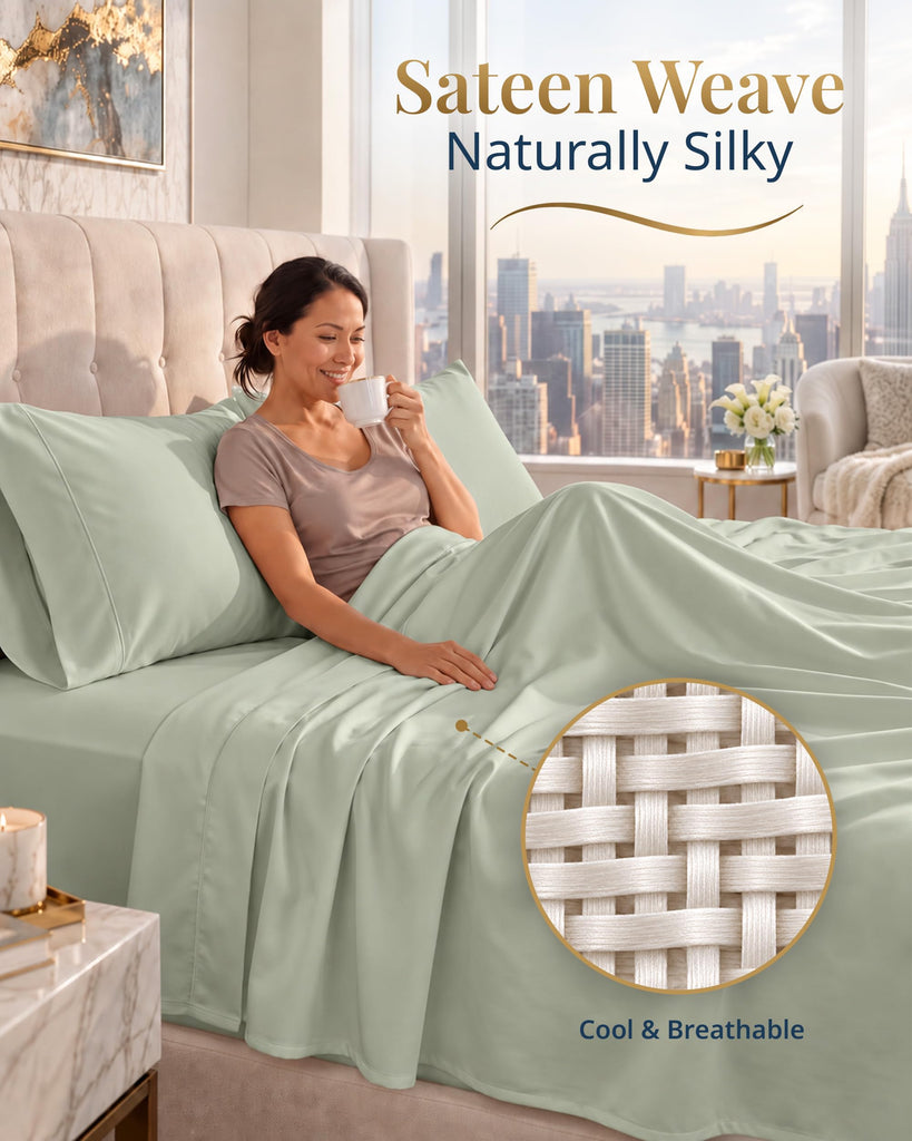 King Bed Sheets 1000 Thread Count 100% Egyptian Cotton - Mineral