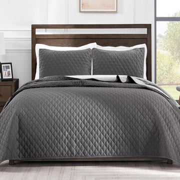 Ultrasonic Reversible Quilt Bedding Set with Pillow Shams, Lightweight Quilts, Soft Bedspreads Bed