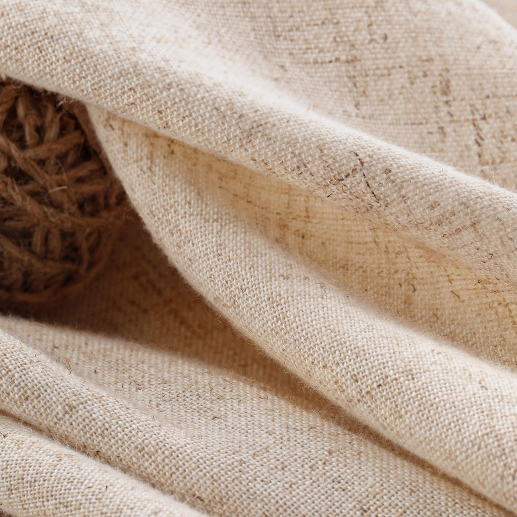 Farmhouse Shower Curtain Ruffle Linen Beige 72" W x 84" L