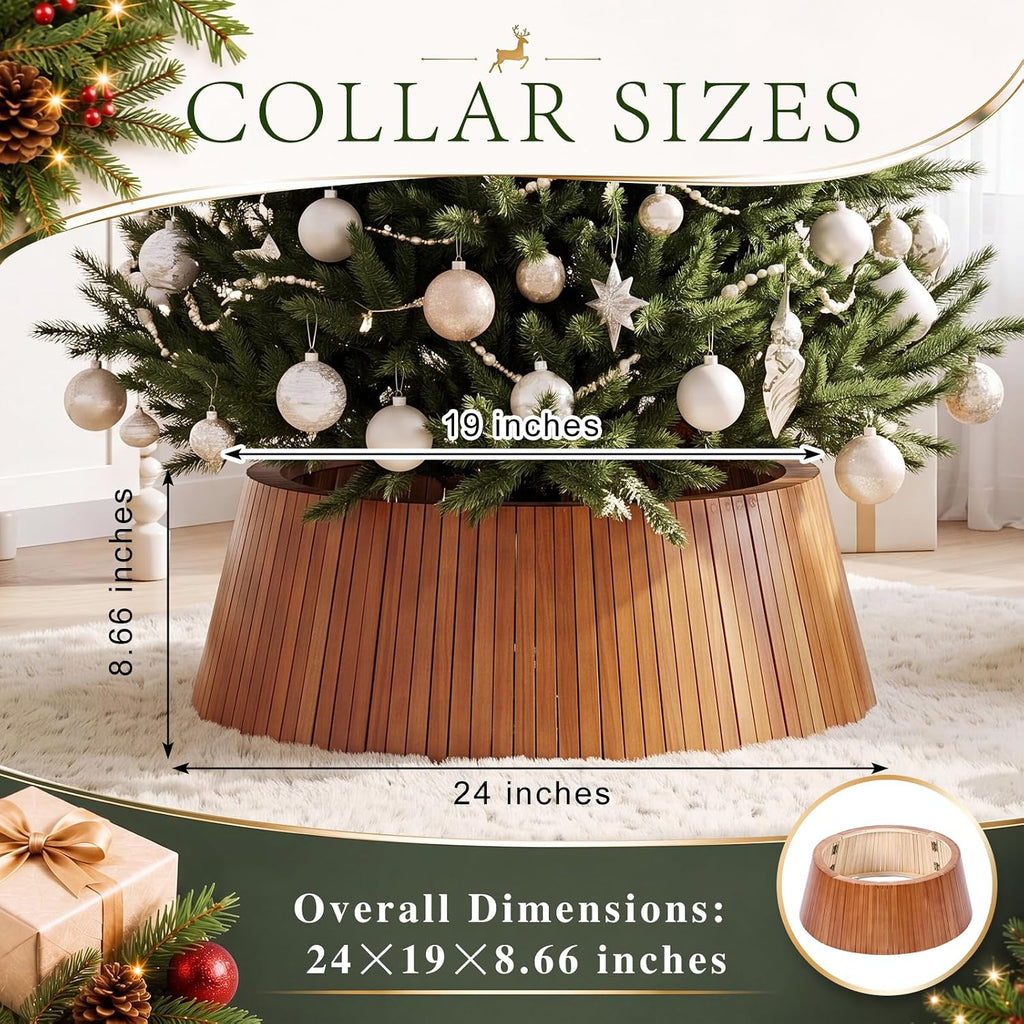 24 Inches Christmas Wood Tree Collar
