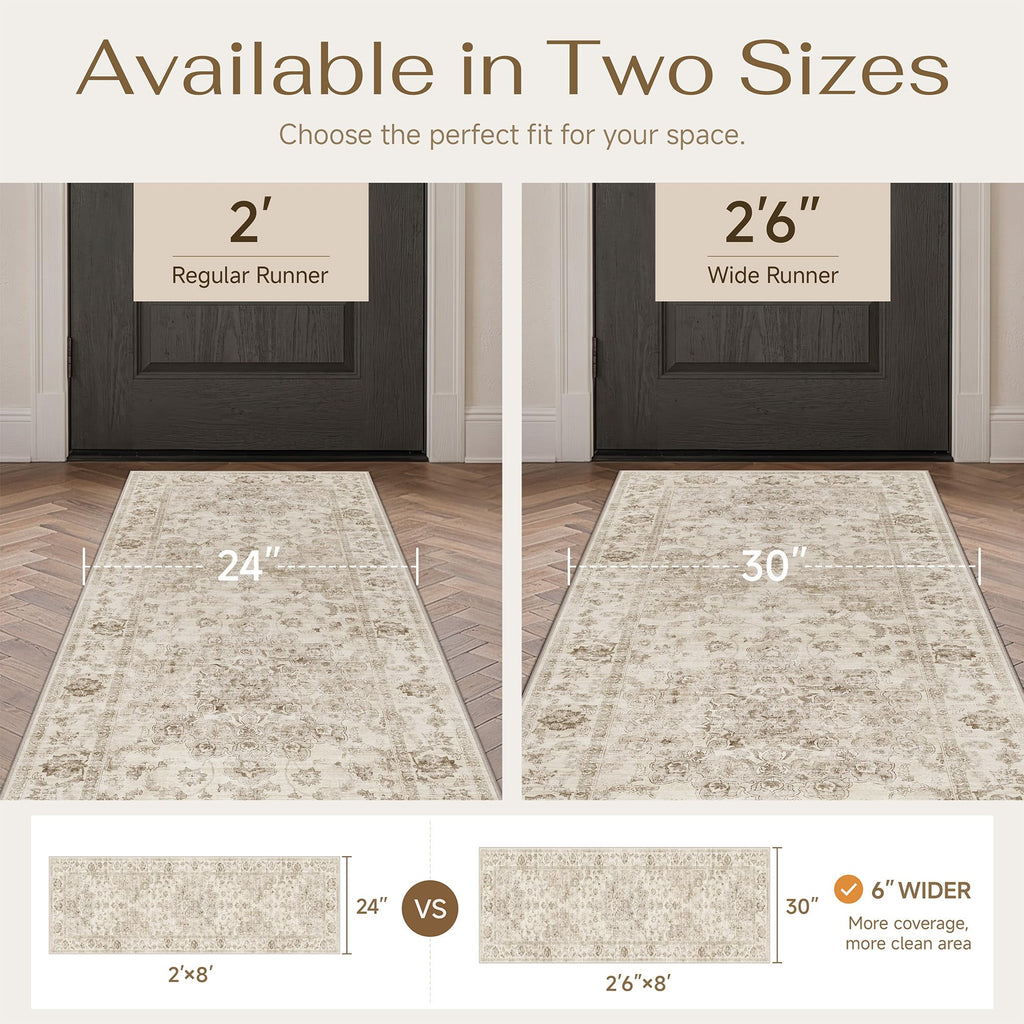 2'6x12 Beige Neutral Runner Rug