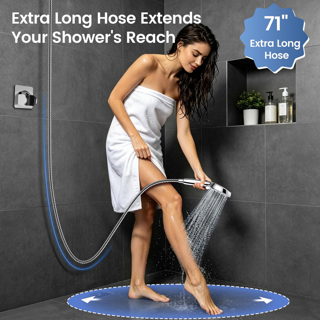 Shower Head with Handheld Combo, 8" High Pressure Double Shower Head