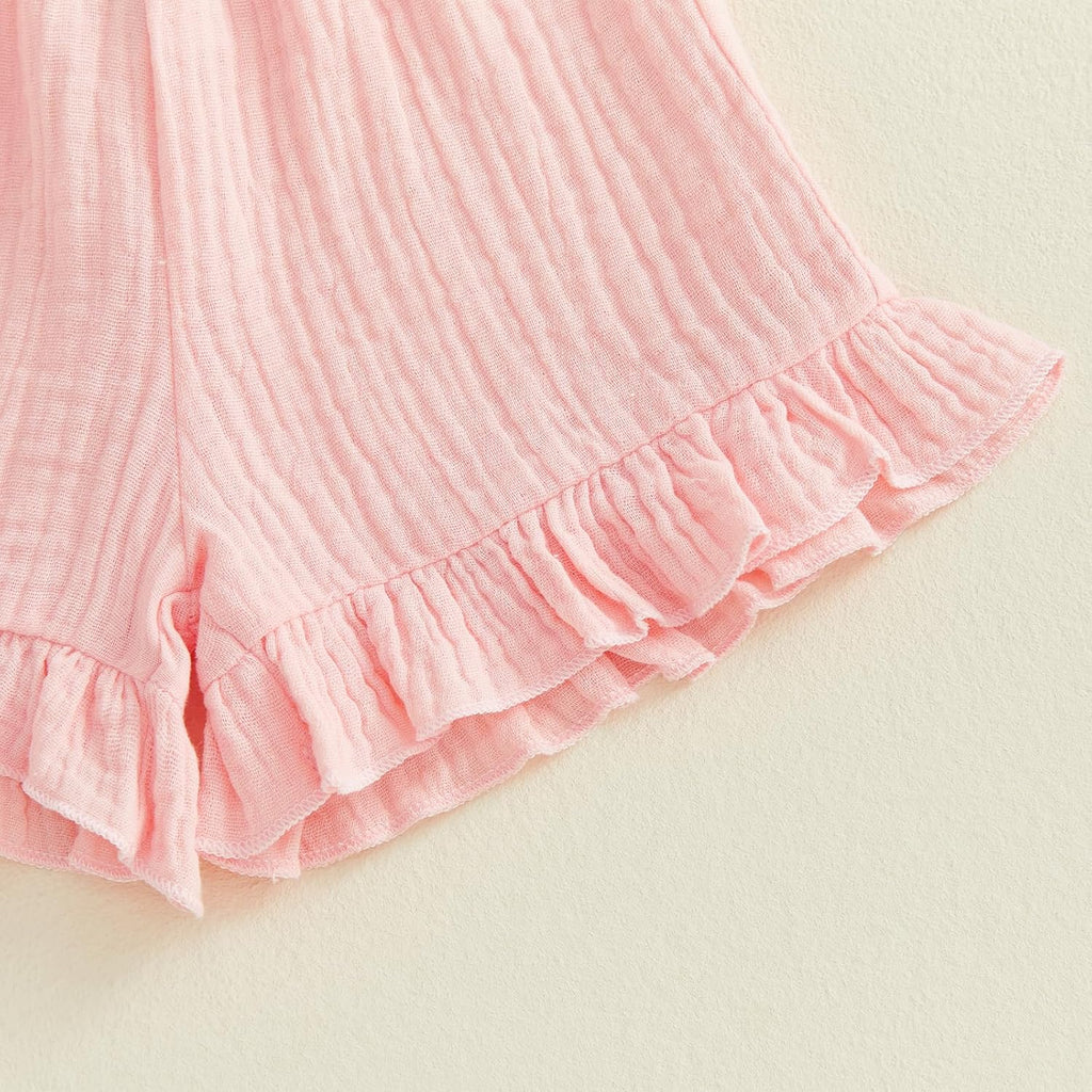 Toddler Baby Girl Summer Clothes Sleeveless Muslin Smocked Top Pants 6 9 12 2 3 4 Cute Kids Outfit