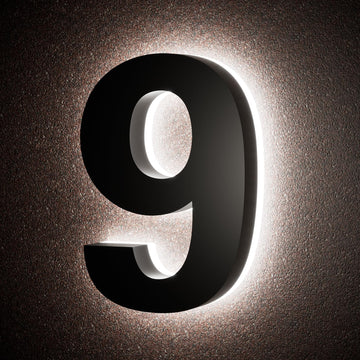 6 Inch Backlit House Numbers for Outside, Stainless Steel