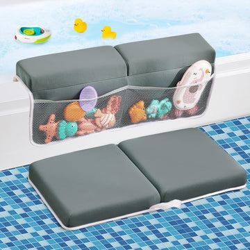 Bath Kneeler and Elbow Rest Pad Set,Bath Kneeling Pad Thick Soft Quick Dry Bathtub Mat for Bathing Time,Baby