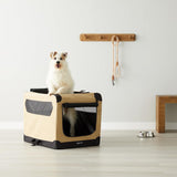 Portable Folding Soft Dog Crate, Double Door, Collapsible Travel Kennel, Easy to Assemble, Medium