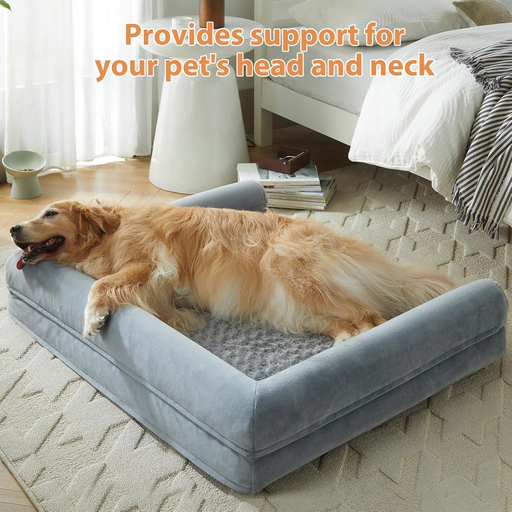 Orthopedic Dog Bed Extra Large Big Comfy Pet Couch Sofa Bed with Removable Washable Cover & Nonskid Bottom for Medium