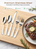45-Piece Flatware Sets, Silverware Set for 8, Durable Stainless Steel Tableware in Ergonomic Design Size and Weight