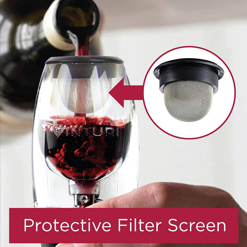 Wine Aerator Pourer and Decanter for Red Wines Patented Design Perfectly Aerates Wines By The Glass or Bottle With
