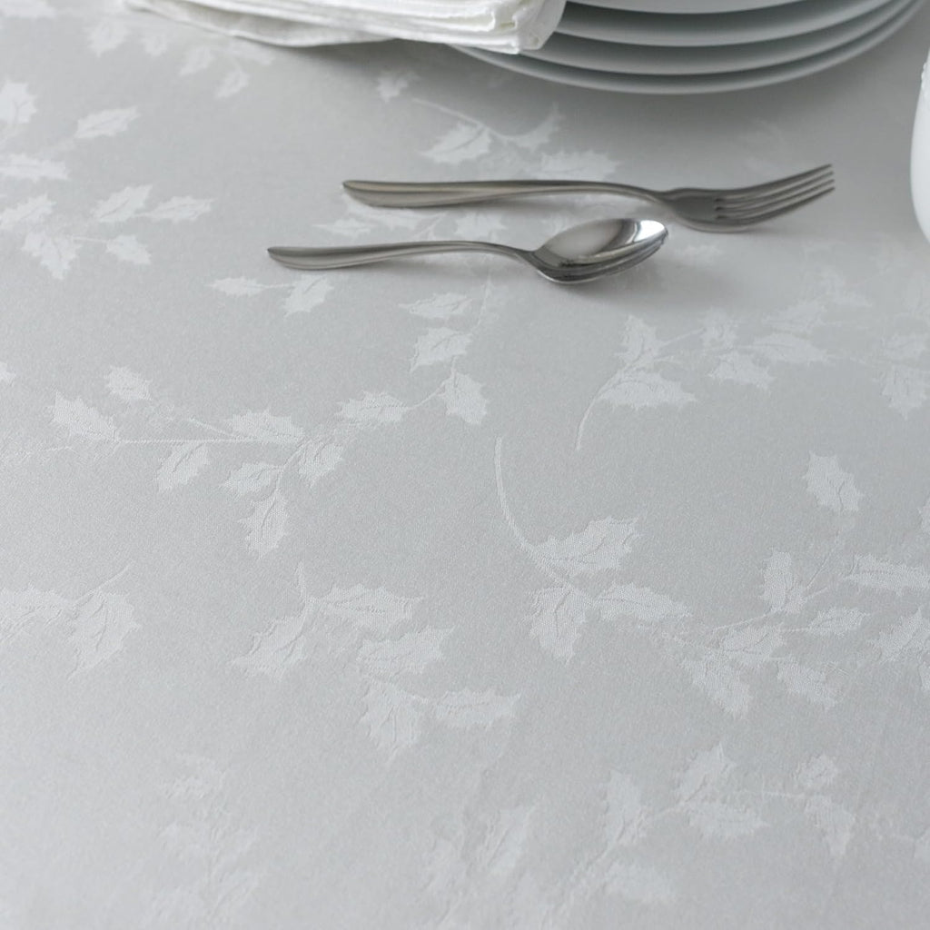 Heavyweight Engineered Printed Jacquard Fabric Christmas Table Cloth, Winter, and Christmas Tableclo