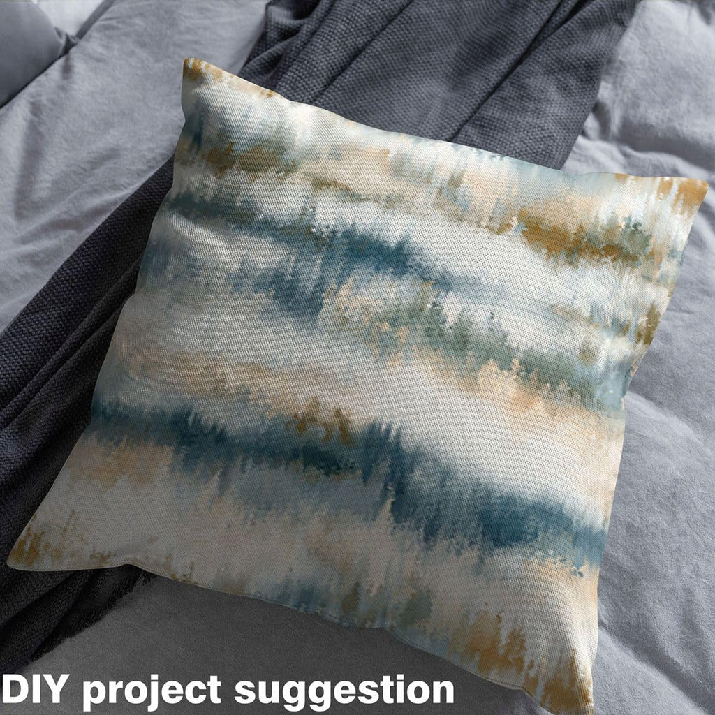 Abstract Stripes Fabric by The Yard Hazy Blue White Tree Plant DIY Craft Hobby Fabric by The Yard Geometric Wave