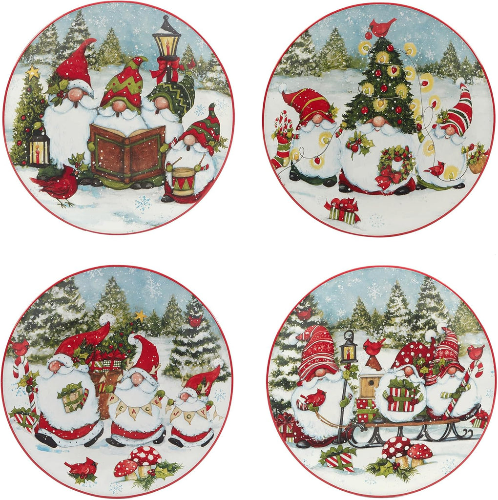 Christmas Gnomes 16 Piece Dinnerware Set, Service for 4