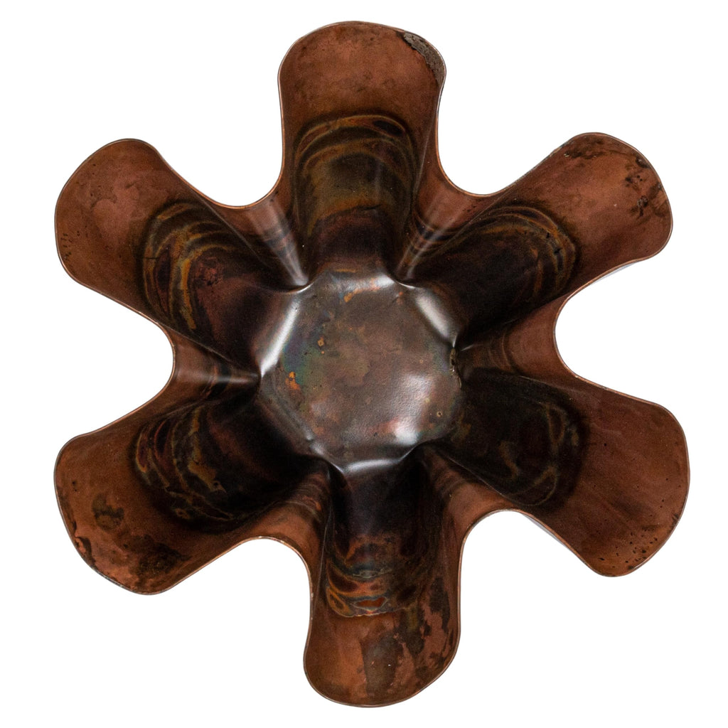 Metal Organic Shaped Planter, Oxidized Copper