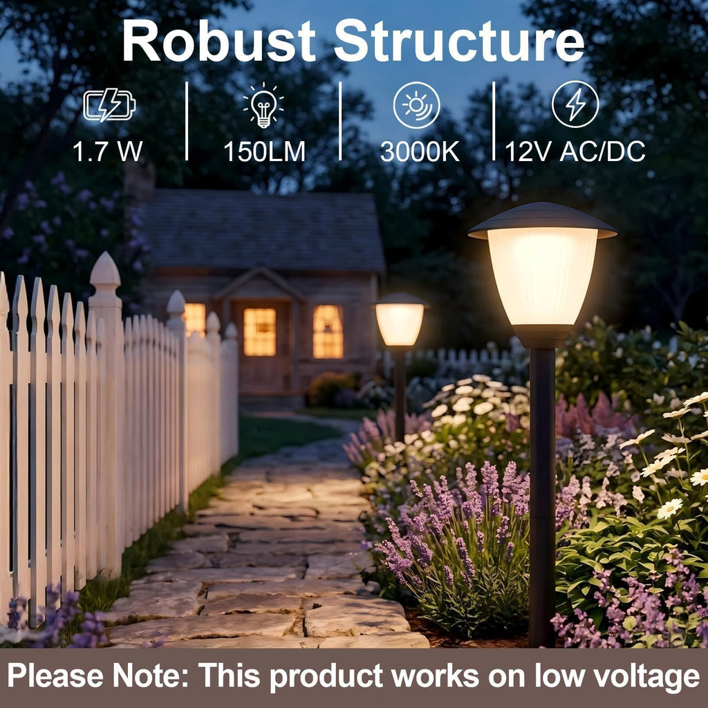 6 Pack Low Voltage Landscape Lighting LED Garden Lights Warm White