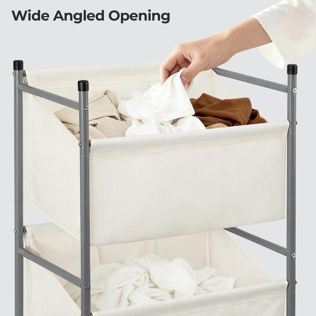 180L 4-Tier Vertical Laundry Hamper, Rolling Laundry Sorter with Wheels