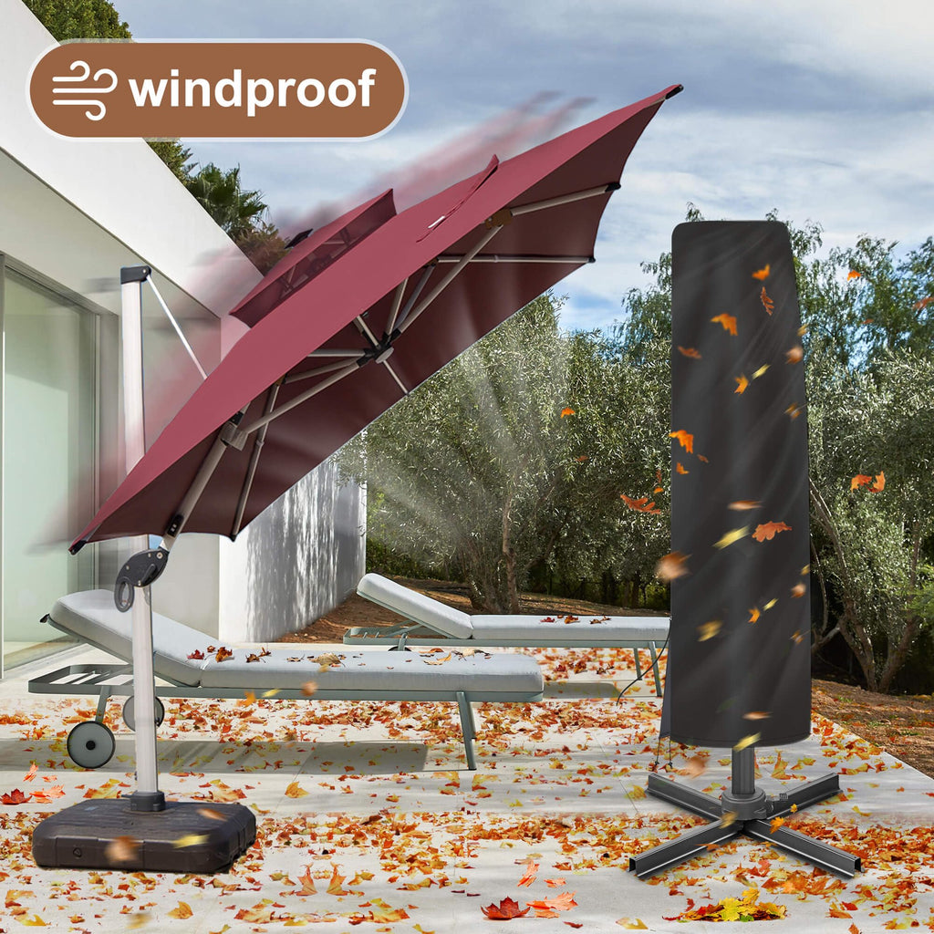Cantilever - Waterproof Oxford Offset Market with Folding Rod for 7ft - 12ft Square Umbrellas (Beige)
