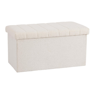 Cushioned Fabric Ottoman Hidden Storage Chest Footrest Chair, Padded Seat, Loft, Living Room, Entryway, Hallway