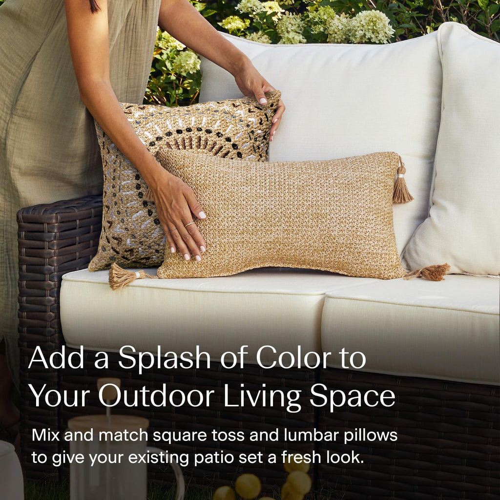 Outdoor Square Toss Pillows Furniture, 17 x 17, 2-Pack