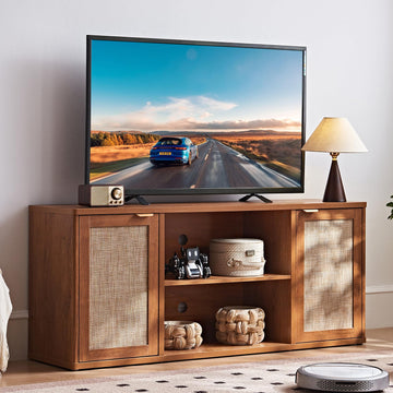 Rattan TV Stands, Tea Brown