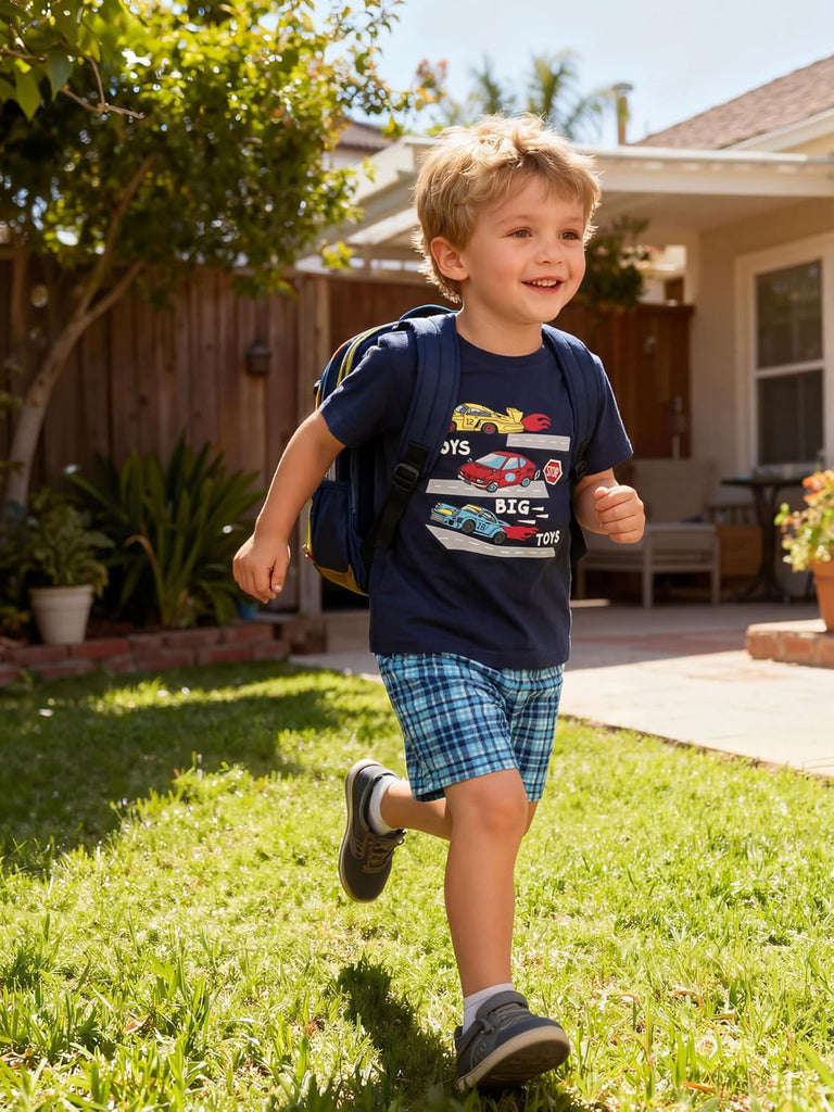 Toddler Boys Summer Clothes Outfits Kids Cotton Short Sleeve Shirt Shorts 4 Pieces Set Toddler Boys short sets