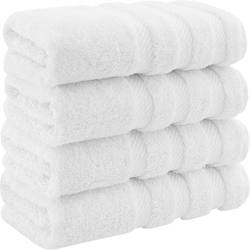 Soft Linen 100% Cotton Luxury Turkish Towels, 4 PC Hand Towel Set