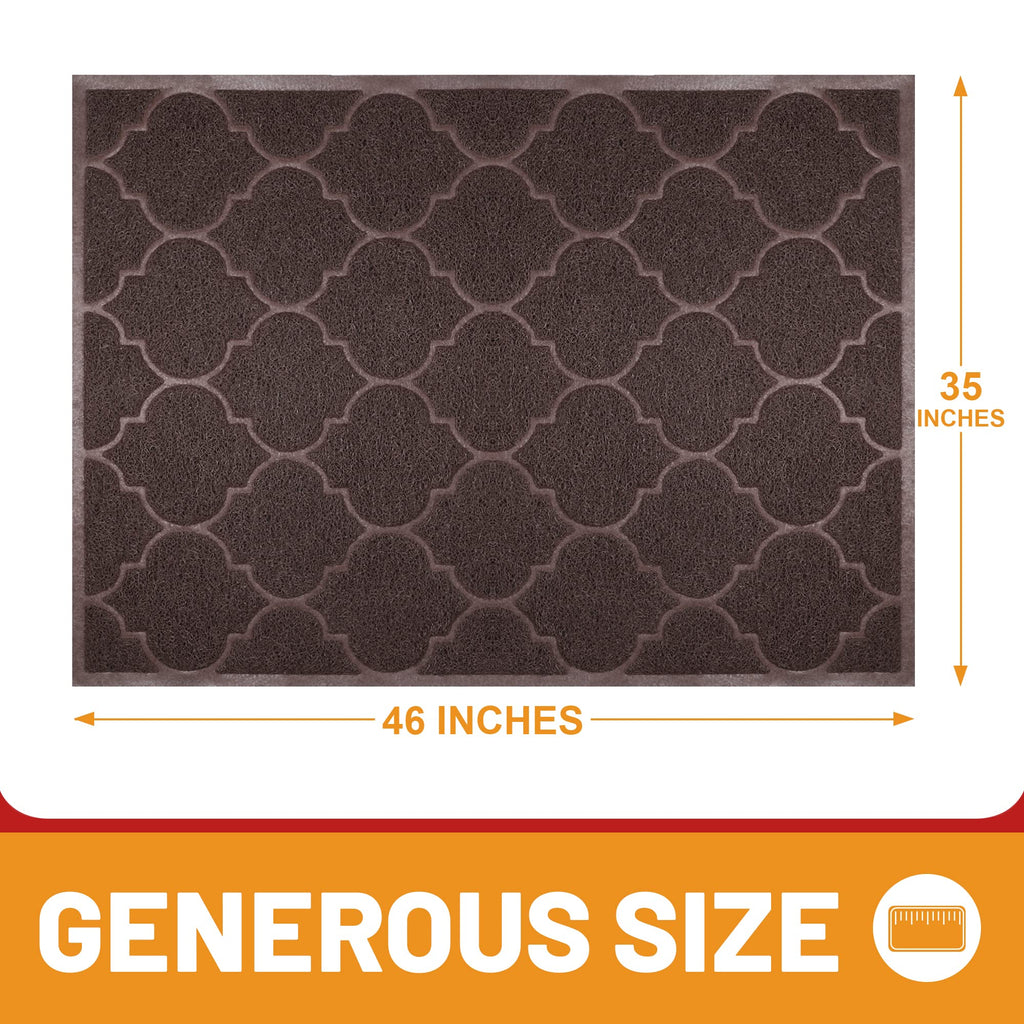 Door Mat, 46x35, Brown, Indoor Outdoor Front Entryway Doormat