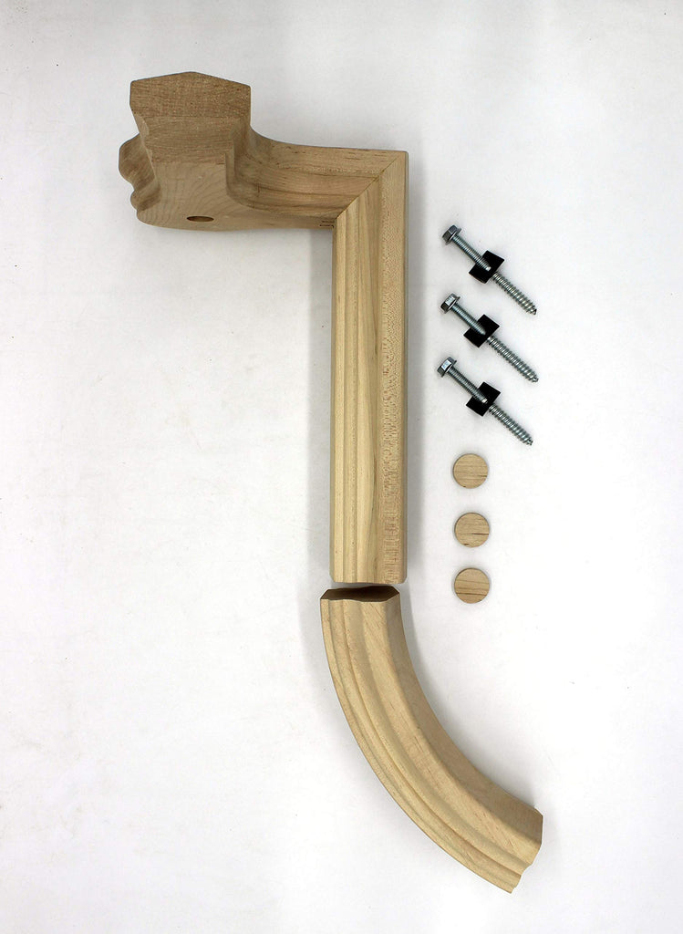Maple 7781, Left Hand Gooseneck 2 Rise with Cap, 6701 Series Rail Fitting