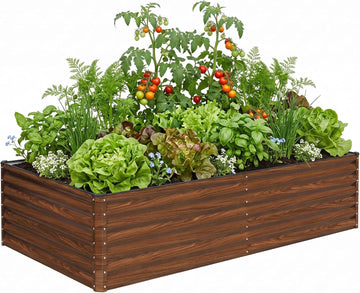Galvanized Raised Garden Bed 8x4x2FT Outdoor Large Metal Planter Box Steel Kit for Planting Vegetables, Flowers