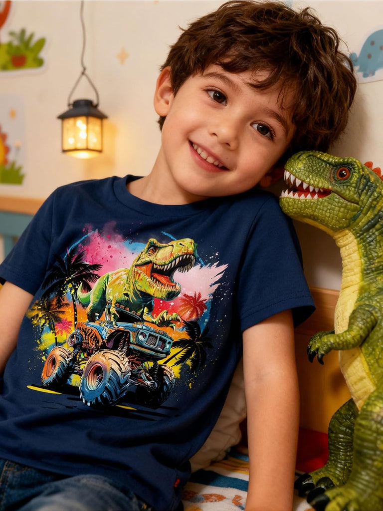 Toddler Boys Shirts Truck Dinosaur Kids Tshirt