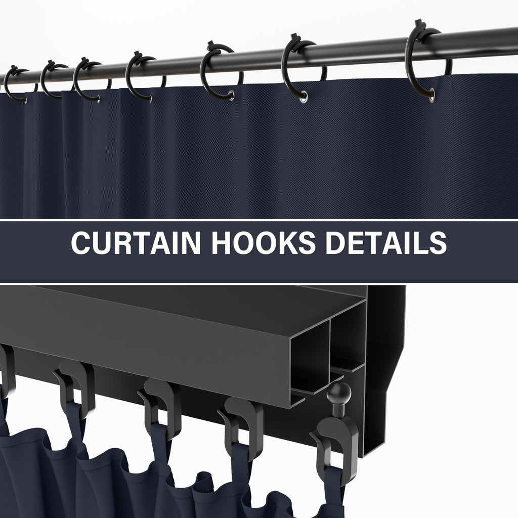 Outdoor Gazebo Curtain Replacement Universal 4-Panel Sidewalls 10' X 13', Outdoor Patio Waterproof Privacy Curtain