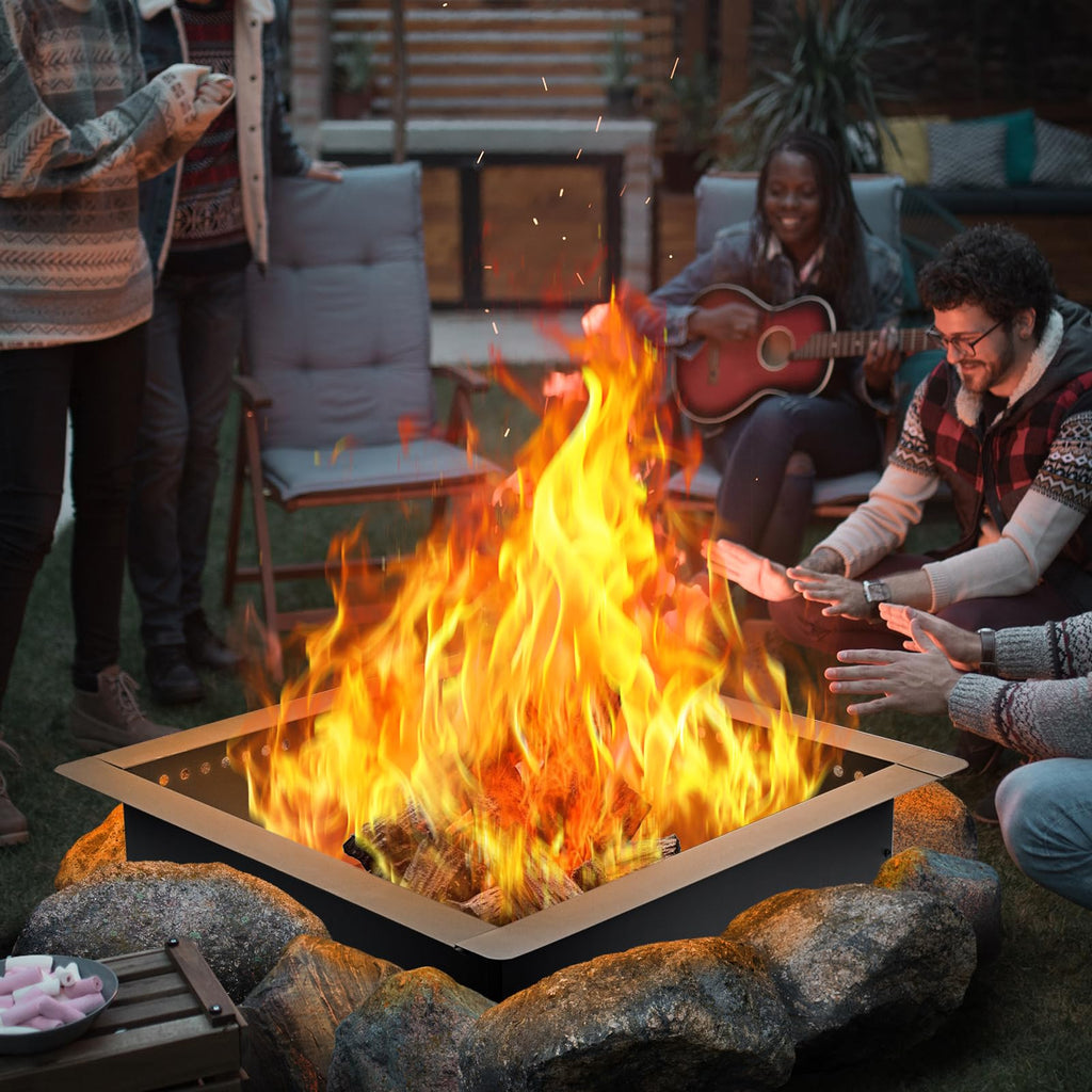 36 inch Outdoor Fire Pit Liner, Square Heavy Duty Fire Pits