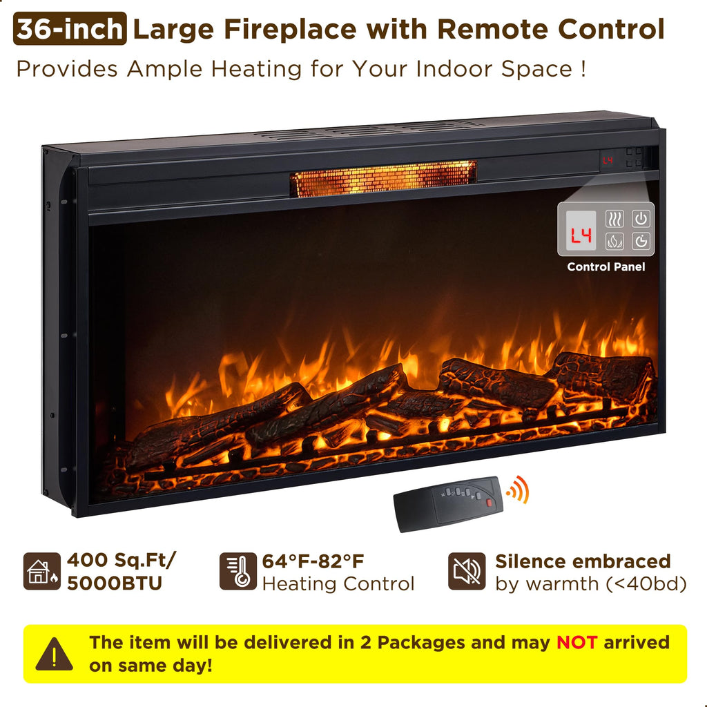 52" Electric Fireplace TV Stand with Mantel, Light Rustic Oak