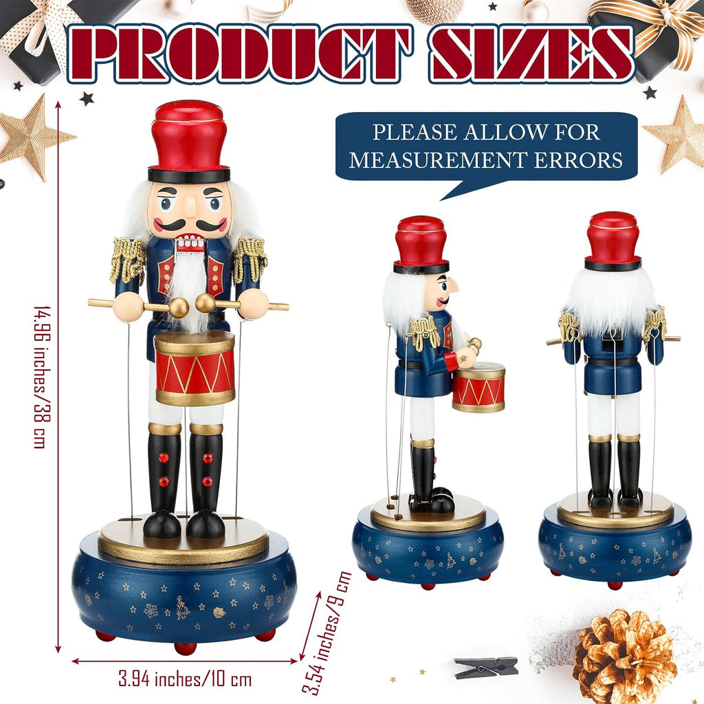 Nutcracker Music Box Wooden Nutcracker Soldier Toy, Retro Style