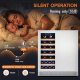 30 Inch Wine and Beverage Refrigerator, 37 - 64℉ Dual Zone Wine Cooler with Digi