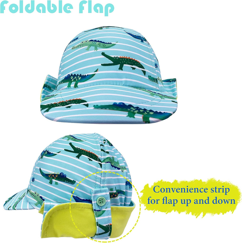Kids Legionnaires Hat, UPF 50+ Sun Protection Swim Cap Flap Hat for Kids, Quick Drying Sun Hat for Beach Seaside