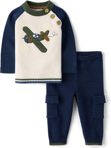 Baby Boys' And Toddler Long Sleeve Sweater and Pant, piece Outfit